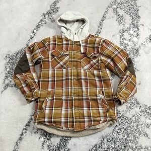 Legendary Whitetails Hooded Sherpa Lined Plaid Flannel Jacket Men's MD